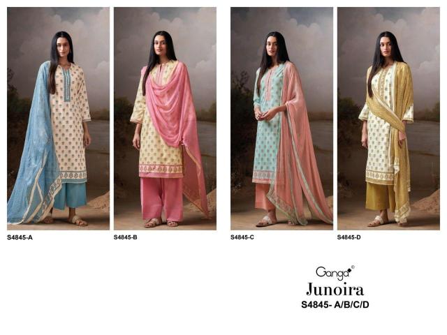 Ganga junoira 4845 cotton dress materials wholesale